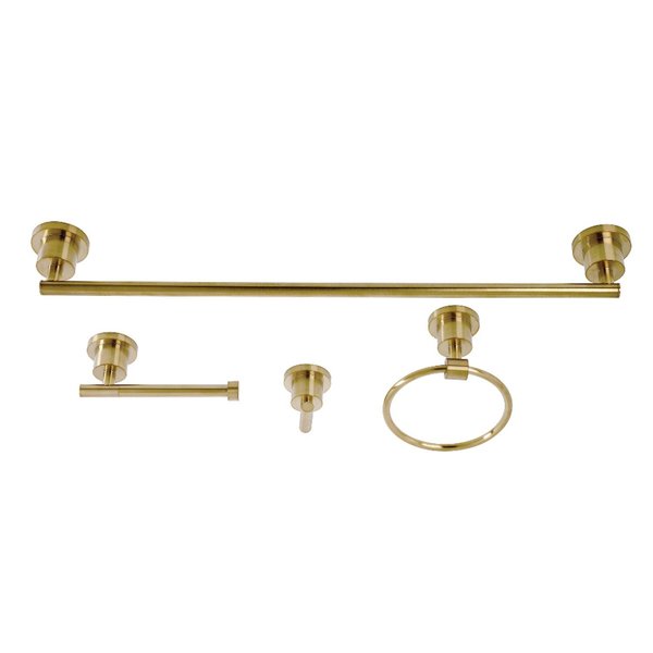 Kingston Brass BAK8211478BB 4-Piece Bathroom Accessory Set, Brushed Brass BAK8211478BB